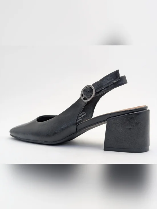 Baretraps "Ester" Women's Size 8M Black Faux Leather Slingback Block Heel - Picture 6 of 17